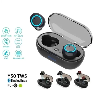 Y50 Fone De Ouvido bluetooth 5.0 TWS Sem Fio Fones Estéreo Jogos Com Caixa Carregamento Para Todos Os Smartphones
