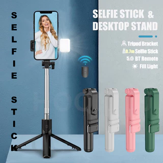 4 Em 1 Tripé Selfie Stick De Suporte Do Telefone Monopod Sem Fio Bluetooth Remoto Vlog Tripod