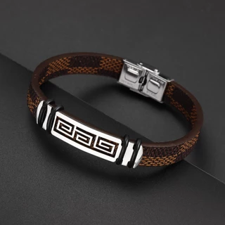 Moda Masculina De Aço Inoxidável Dez Mil Personagens Hui Personagem Texto Couro De Silicone Pulseira Ajustável Acessórios De Jóias