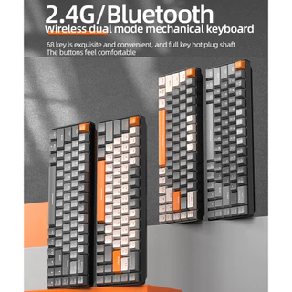 Jogo Mecânico Sem Fio Teclado Bluetooth Gamer Para PC iPad Tablet Telefone Celular Kit De TV Hotswap