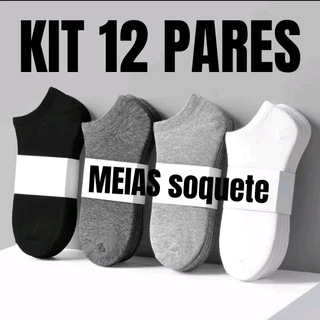 12 Pares De Meias Unissex Casuais Invisíveis No Tornozelo Para Primavera/Verão
