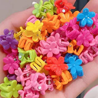 100 peças crianças flor Volume de cabelo pequeno garra clipe bonito acessórios de cabelo cabelo curto colorido pequeno c