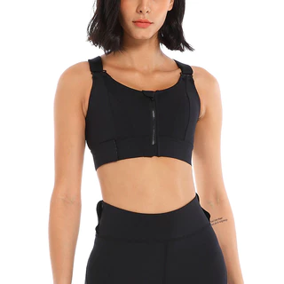 Sutiã Esportivo Com Zíper Frontal Ajustável , À Prova De Choque , Colete De Alta Resistência , Yoga , Esportes , Beleza