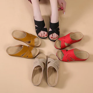 Novo Estilo De Sandálias De Salto Retrô De Sola Grossa Para Roupas Externas Femininas , Antiderrapantes