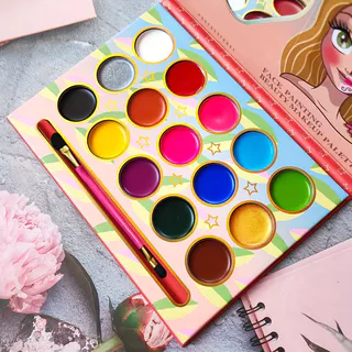 15 Cores Pintura Colorida Lavável Pintura de Feriado Maquiagem de Feriado Maquiagem de Feriado Maquiagem de Feriado Cor Creme de Sombra para o Rosto Pintura Corporal Grafi