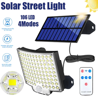 106LED Luz Solar Super Brilhante De Parede Exterior Lâmpada De Movimento Dividido Tipo Energia Forte IP65 À Prova D