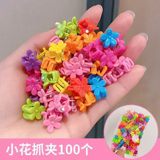 100 peças prendedor de cabelo colorido infantil menina flor Mini prendedor de cabelo presente