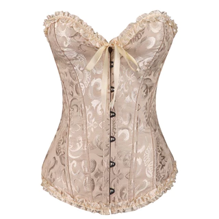 Fita Floral Cetim Bordado Brocado Espartilho Feminino Moldar Rendas Até Plus Size Corpo Shaper
