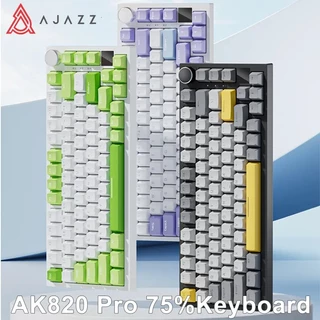 Teclados Ak820 RGB Tri Modo Gaming Teclado Mecânico 82 Teclas Bluetooth 2 4GHz Sem Fio Gamer Junta Personalizada Para Computador Portátil
