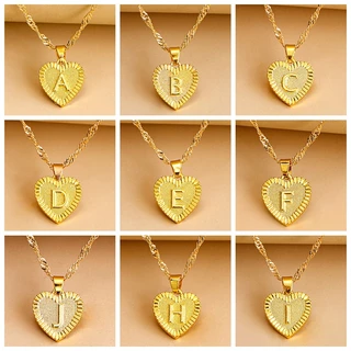 1pc Az Letra Inicial Forma De Coração Jóias Simples Brilho Brilhante Colar Para Aniversário , Meninas Mulher