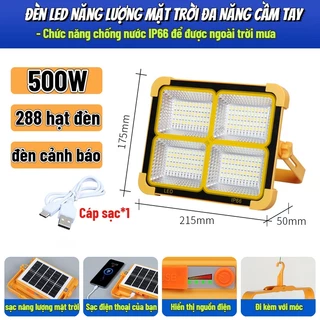 Luz LED Solar portátil Xpalace 500W, multifuncional, à prova d