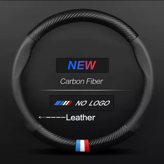 Capa de volante de couro de fibra de carbono quatro estações Universal antiderrapante aperto respirável