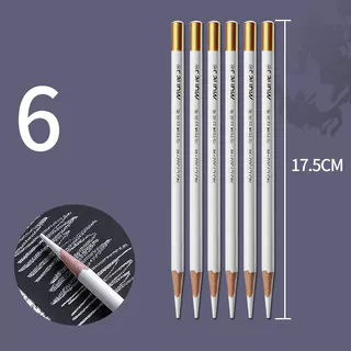 Conjunto De Lápis De Carvão Preto/Branco De 6 Peças É Ótimo Para Esboçar Em Papel Escuro , Papelão Colorido Sombreado ,