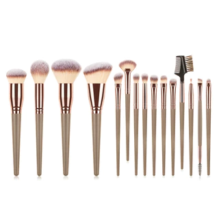 15 pincéis de maquiagem champanhe ouro conjunto de pincéis de maquiagem Blush pincel de base pincel de sombra