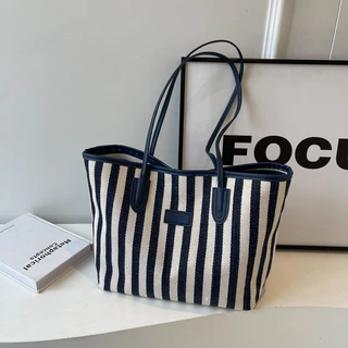 Moda Sentimento requintado Sentimento requintado Saco simples de ombro Casual de grande capacidade Saco Tote