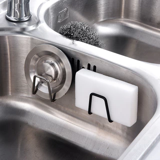1PC Porta Esponjas De Aço Inoxidável Cozinha Auto-Adesivo Cesto De Esgoto Armazenamento Gancho De Parede Organizador De