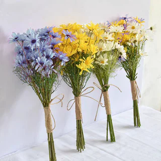 5 Pçs Simulação Flor Pequena Margarida Camomila gerbera cosmos floral Crisântemo Falsa De Seda Casa Sala De Estar Jantar