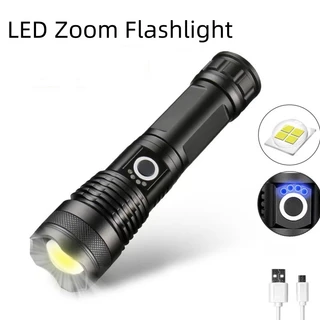 Lanterna Com Zoom LED Ultrabrilhante Carregamento USB E Luz Indicadora De Energia Adequada Para Caminhadas Ao Ar Livre/A