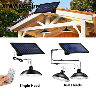 XIWANGFIRE Cabeças Duplas Simples Pingentes Solares Controle Remoto De Luzes Internas E Externas Pendurar Lâmpadas Para Jardim Da Varanda Do Pátio Sala De Armazenagem