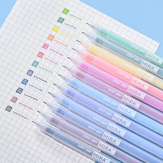 12 Peças/Caixa/12 Cores Caneta Neutra Esferográfica 0.5 Mm Ponta Fina Kawaii Fofa Material De Escritório Escrita Escolar