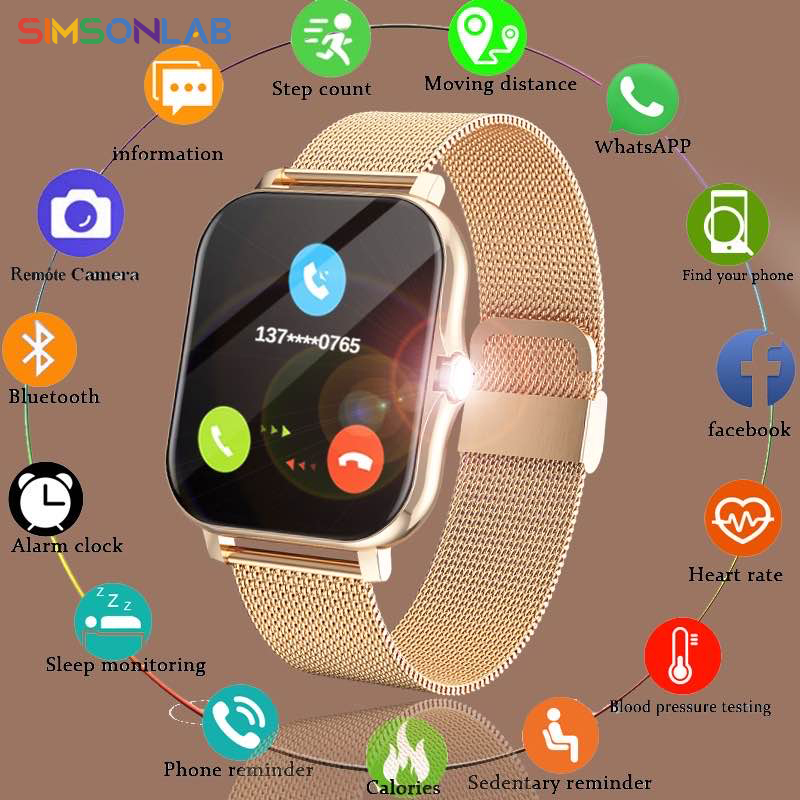 Relógio Inteligente Tela Colorida De Toque Completo Rastreador De Fitness Bluetooth Chamada Senhoras Smartwatch Para Hom