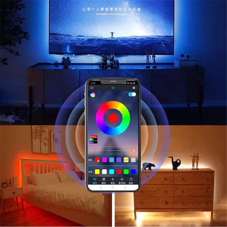 Fita LED RGB 5050 Remota Bluetooth Decoração Para Sala String1M 3M 5M 10M 15M 20M Luz De Fundo PC TV Neon Iluminação