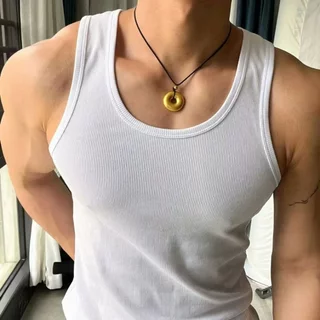 Colete De Fitness De Algodão Gelo Masculino – Top De Ioga Elástico De Secagem Rápida Para Esportes
