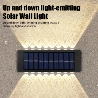 16 LED Solar Outdoor Pátio Branco/Luz Quente Espelho Convexo Superior E Inferior , De Lavadora De Parede De Estrada De J