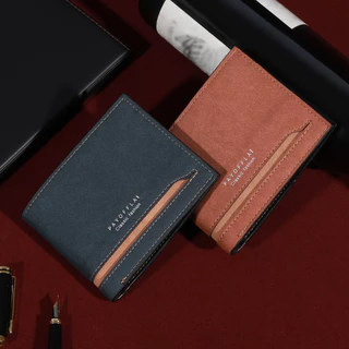 Carteira Masculina De Couro PU Slim Business-Design Horizontal Com Vários Compartimentos Para Cartões "