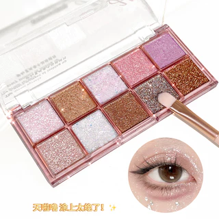 Dez Cores Paleta de Sombra Perolada Mate Perolada Fina Flash Feminino Estudantes Diariamente Barato Placa de Terra Taro