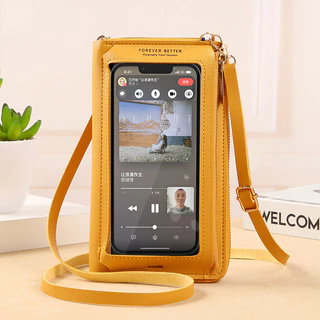 1pc Touchscreen Bolsa De Ombro Transparente Telefone Mini Carteira Crossbody