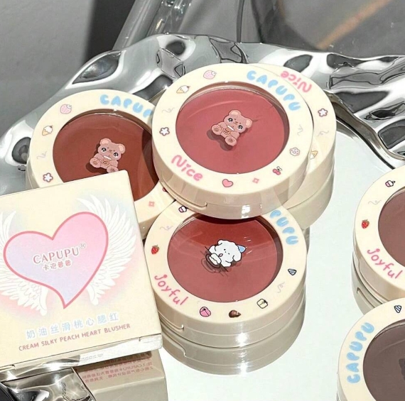 1pc Blush Creme de Lama Clareador Clareador Natural Brilhante Pó de Maquiagem Nua Pó de Contorno Natural Delicado