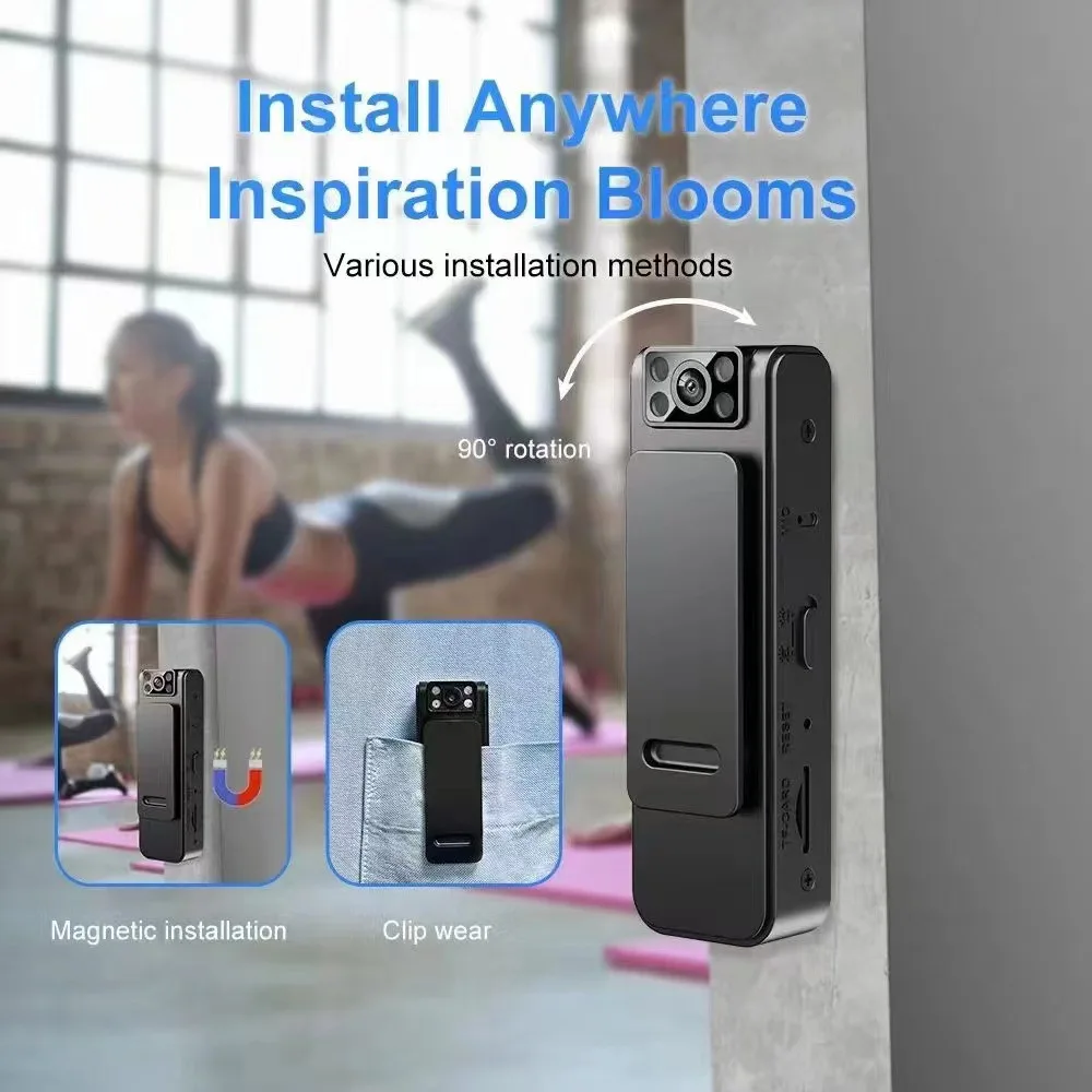 L8 Mini Câmera Wifi De Vídeo Pequena Portátil Micro Corpo Bolso Gravação De Loop Visão Noturna Magnética