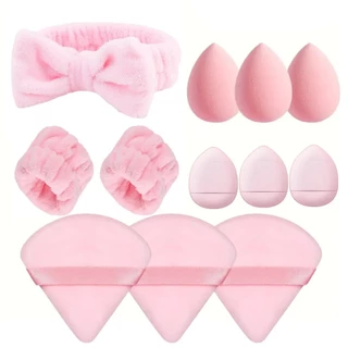 12Pcs Maquiagem Cosmética Puff Sponge Blender Beauty Egg Foundation Esponjas Em Pó Spa Pulseira Acessórios De