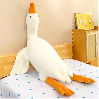 160cm Grande Ganso Branco Travesseiro Brinquedo De Pelúcia Boneca Pano Cama Pernas Dormir Presente Aniversário