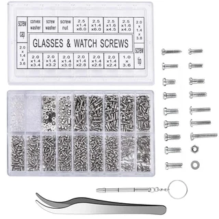 Parafusos De Vidro De 1000pcs Com Pinça De Chave De Fenda Kit De Reparo Completo Mini Para Óculos