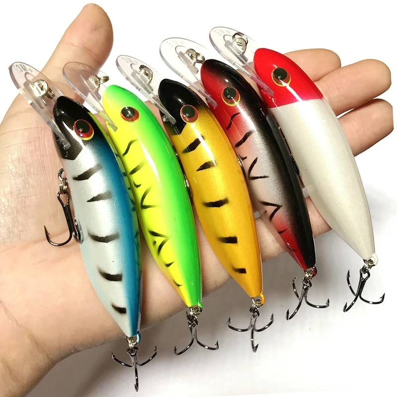 10 Esche Da Pesca Dure Affondanti Minnow Con Sonaglio - 110mm 13.5g - In Display Box