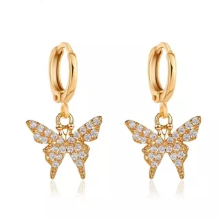 1 par transfronteiriço venda quente diamante-cravejado borboleta orelha fivela moda simples requintado nicho luz luxo in