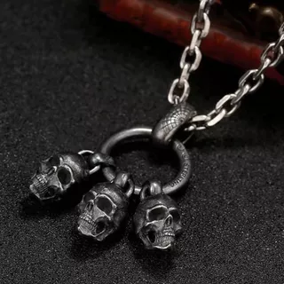Clássico Gótico Metal Crânio Pingente de Metal Colar de Crânio Homens Hip Hop Rock Punk Party Gift Fashion Men Must-have Jewelry