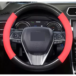 Capa de volante de couro de fibra de carbono quatro estações Universal antiderrapante respirável capa de aperto