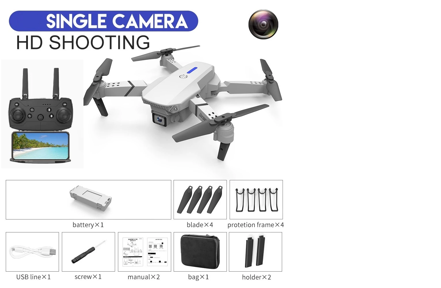 Drone E88 cinza