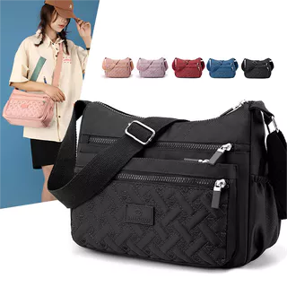Bolsa Feminina Multicamadas Com Zíper , De Ombro Simples Tecido Oxford casual , Resistente E Durável