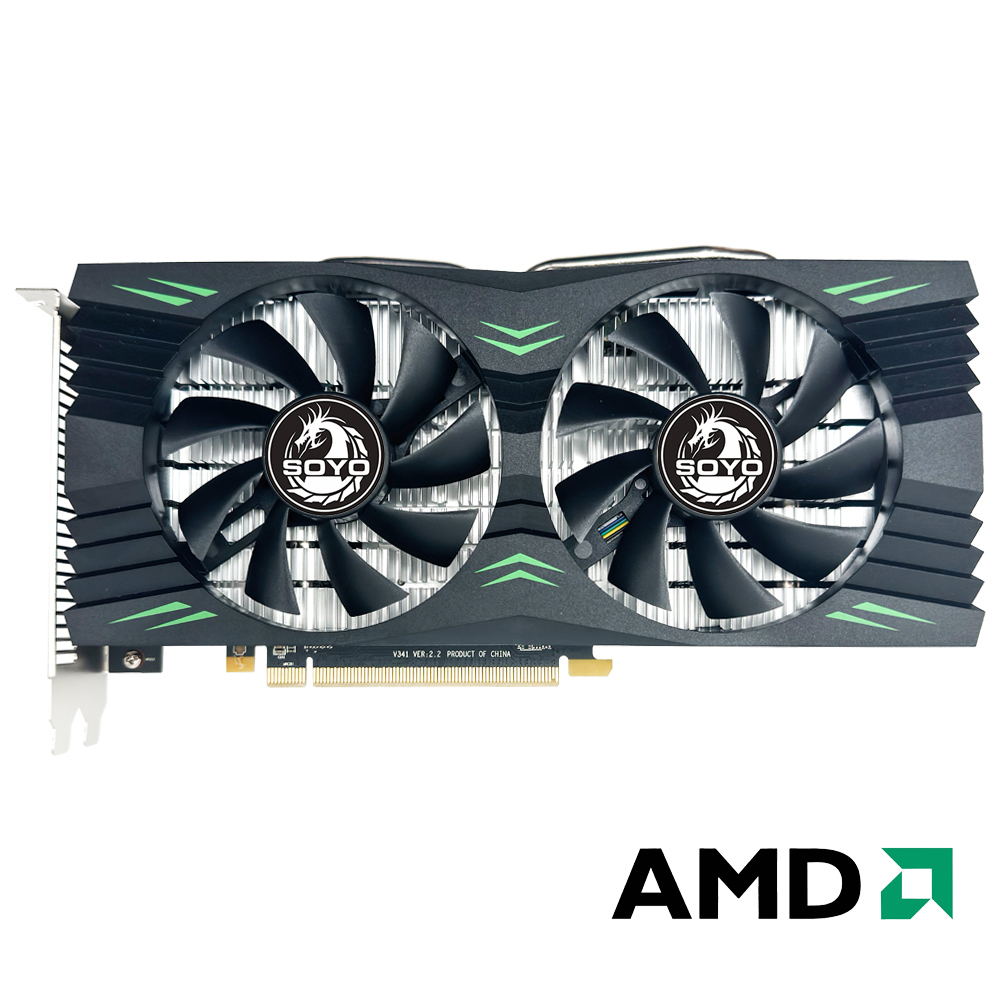 SOYO Novo AMD Radeon RX580 8G Placa Gráfica Para Jogos GDDR5 256Bit HDMI DP GPU 8Pin Componentes De Computadores De Mesa