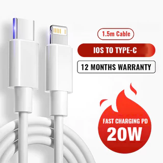 Cabo De Carregamento Rápido PD20W 30W Para Série LN/TYPE C , Garantia De 6 Meses