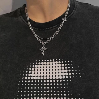 Único strass cruz pingente colar masculino feminino pérola grânulo colar casal jóias