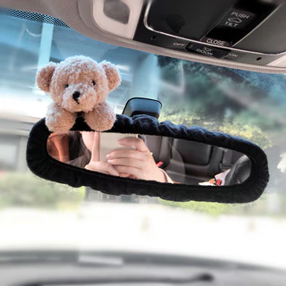 Espelho Retrovisor De Carro De Urso Criativo E Bonito Conjunto De Novos Desenhos Animados Elétrico sedan Invertendo Decorações Interiores De Carros
