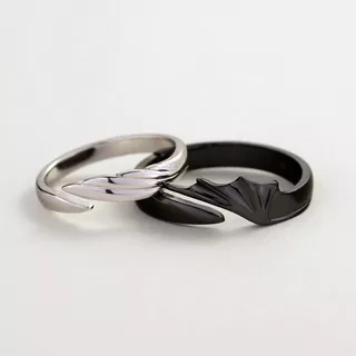 Anel Demoníaco Ajustável e Anel de Casal de Anjo S925 Silver Pair Niche Design ins Trendy Fashion Men Women Ring 1pc