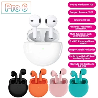 TWS Pro6 Fones De Ouvido Sem Fio Pro 6 Bluetooth Estéreo Esporte À Prova Dwaterproof Água Microfone Para Xiaomi
