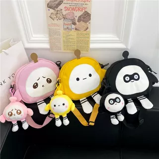 Bonito bonito dos desenhos animados Eggie torta equipe de um ombro Crossbody saco menina mochila grande capacidade japon
