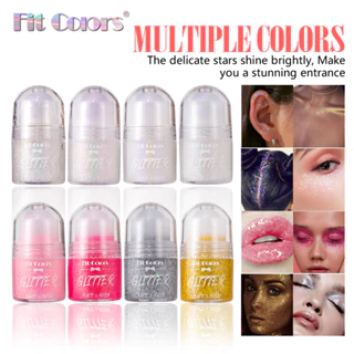 Fit Colors8 Color Roll-On Lantejoulas Gel Sombra Líquida Maquiagem de Palco Glitter Colorido Pintura Corporal Brilho Labial